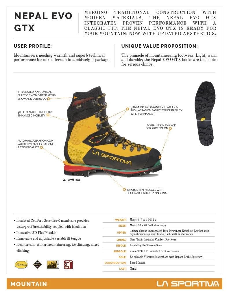La Sportiva Nepal Evo Gtx 9 La Sportiva Nepal Evo Gtx