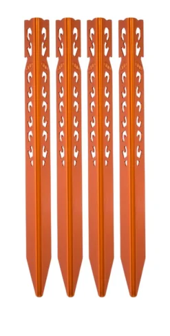SMC Tent Accessories Mountaineering Tent Stakes Long Orange 4 Pack